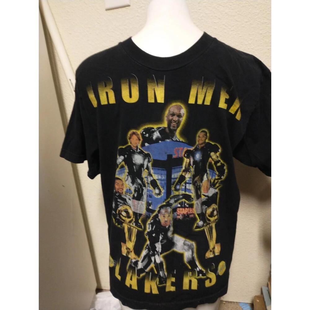 2000S Los Angeles Lakers Iron Men T-Shirt Rare Bootleg Kobe Bryant